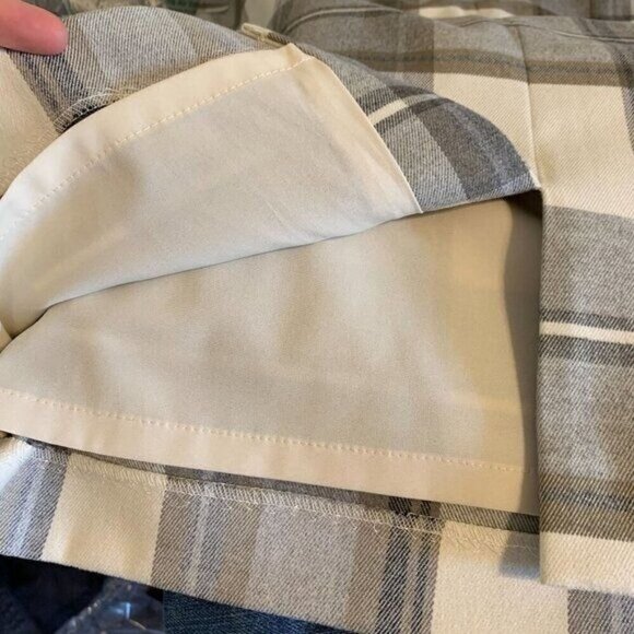 Katherine Kelly Plaid Pencil Skirt Womens Size 8 Gray Cream Lined Zip Back - Picture 5 of 11